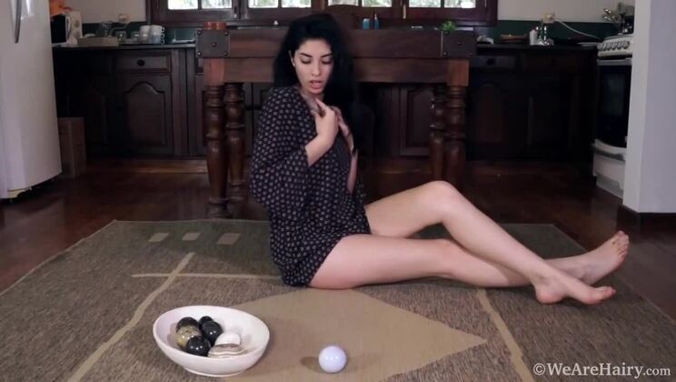 Ornella's Stone Pleasure on Her Hairy Solo Mat