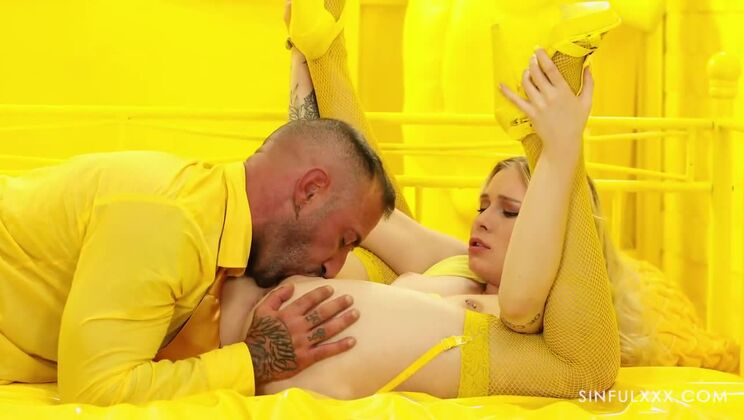 Blonde Babe With Tattoos Gives Epic Deepthroat - Colors Of Sin Yellow