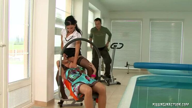 Blonde Lena Cova Drinks Piss In Fetish Threesome