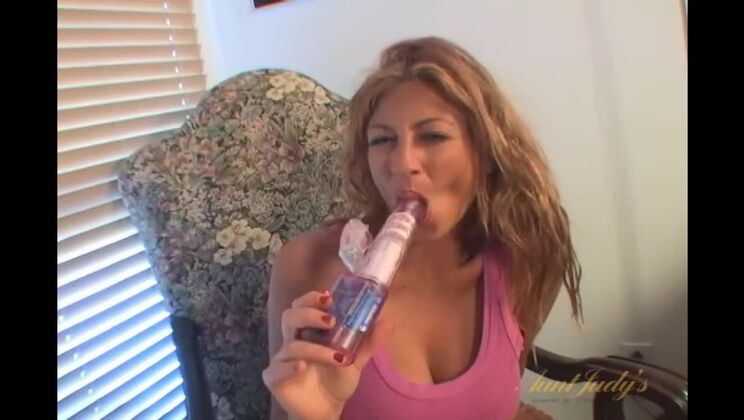 Big Titty Girl Lucky Goes Crazy with a Dildo