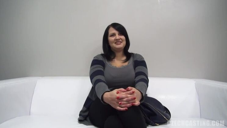 Big Tits European Brunette Casting Scene