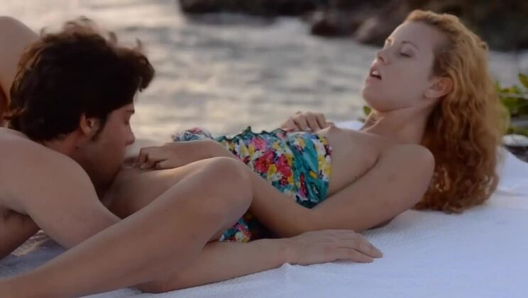 Young Blonde Carmen Enjoys Cumshot in Outdoor Paradise