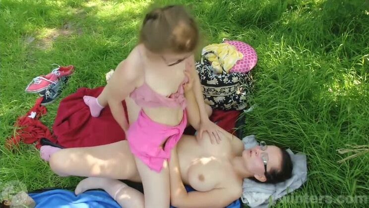 Maia and Jada Outdoor Lesbian Fingering