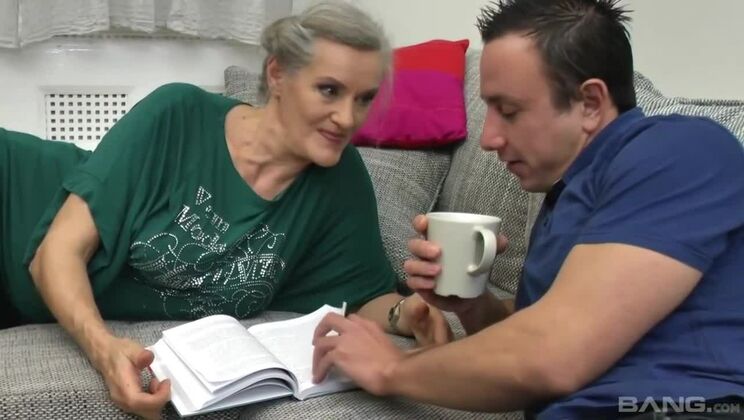 Blonde Bombshell Jozsefne Bodi Sucks Cum in Lingerie