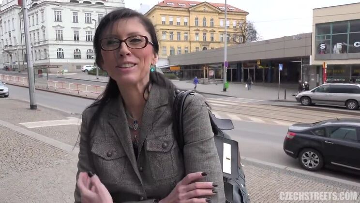 Czech MILF Brunette Street Scene