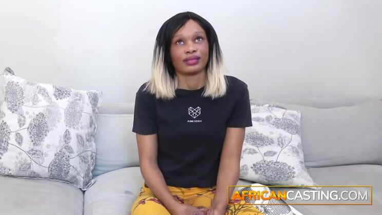 Hot Ebony Giuliana Loves Big White Cock