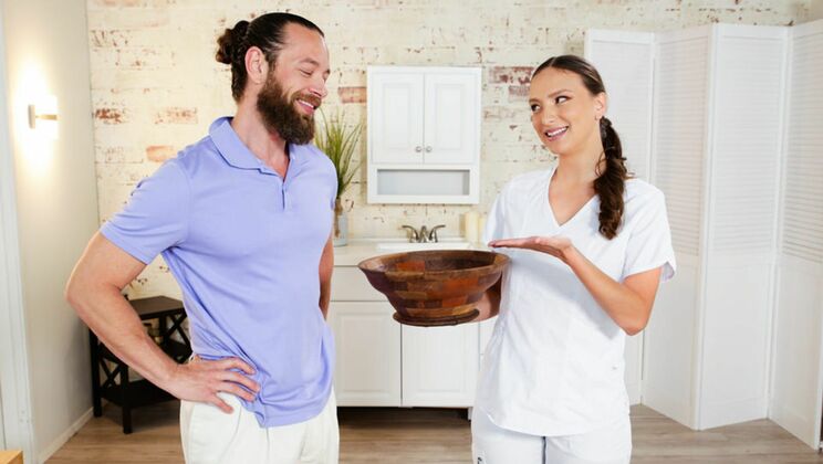 Hairy Brunette Izzy Lush in Nuru Massage