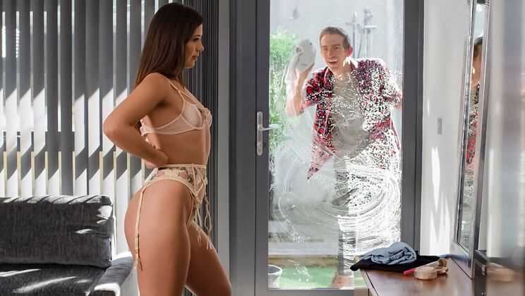 European Beauty Ruby Sims in Thong