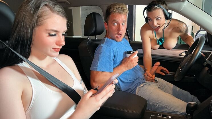 Drive Thru Sex - Kenzie Love Rides Reverse Cowgirl & Gets Creampie