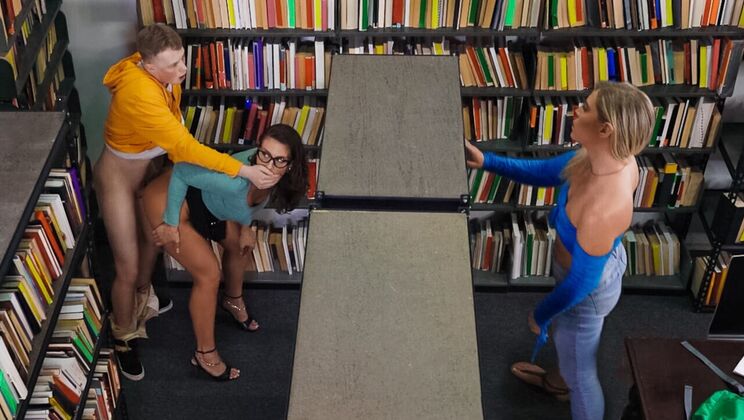 Brunette Librarian Gets Handjob