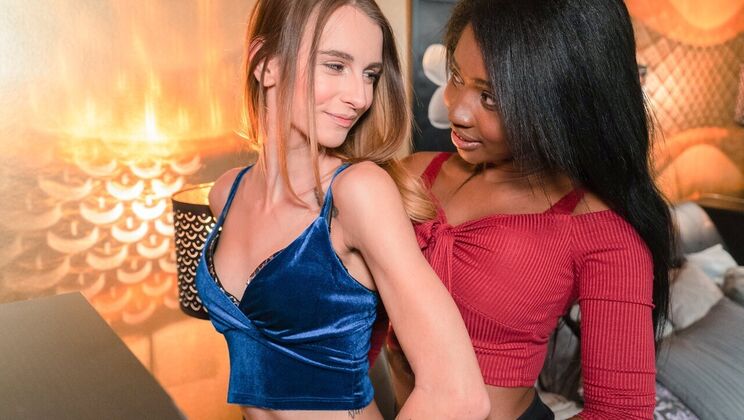 Lesbian Ass Fingering with Adelle and Boni