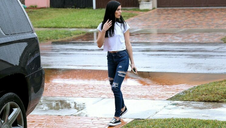 Athletic Brunette Takes Standing Doggystyle