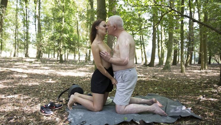 Young Brunette Sasha Gets Wild with Older Nick