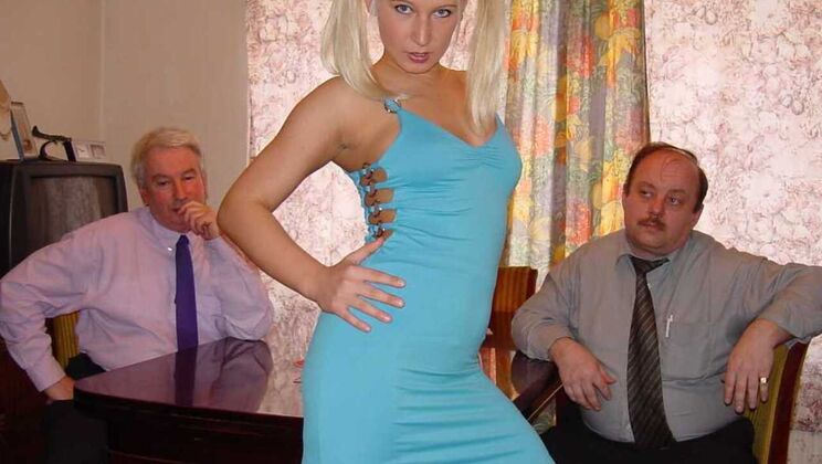 Blonde Babe In Threesome With Two Guys