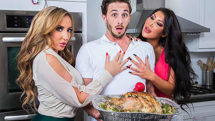 Lesbian Threesome with Richelle Ryan, August Taylor, and a Lucky Guy