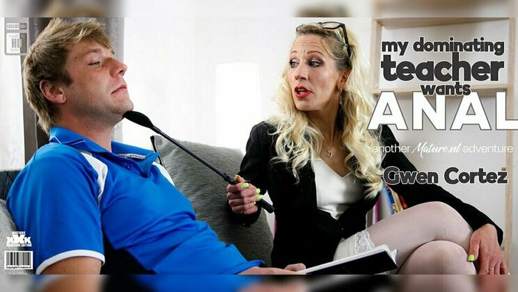 Hot Blonde Teacher Anal Fucks with Student