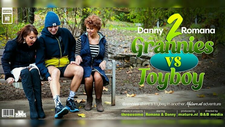 Old & Young Threesome: Danny & Romana Ride Toyboy Hard