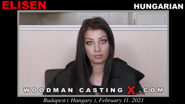 Brunette Bombshell Elisen in Hotel Casting
