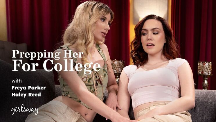 College Campus: Blonde and Brunette Lesbians