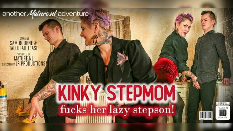 British Mom Fucks Lazy Stepson in Thong!