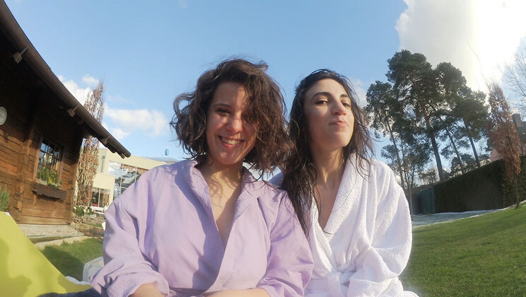 Big Tits & Kissing: Magena & Agave's Public Hairy Action