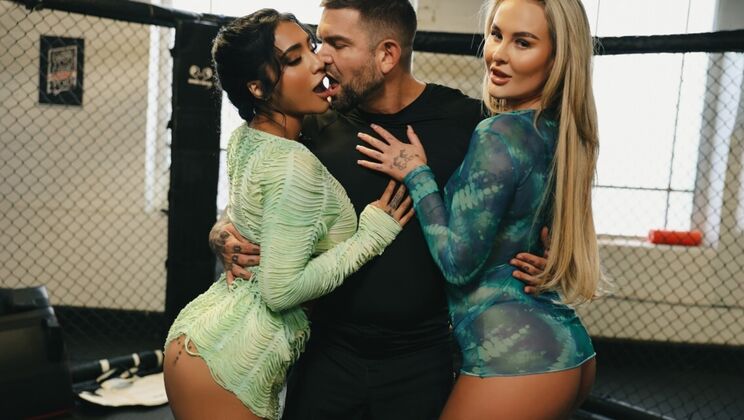 Gym Sex: Athletic Man Fucks Two Babes in Doggystyle
