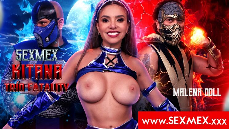 Ebony Kitana Fatality Threesome with Malena Doll