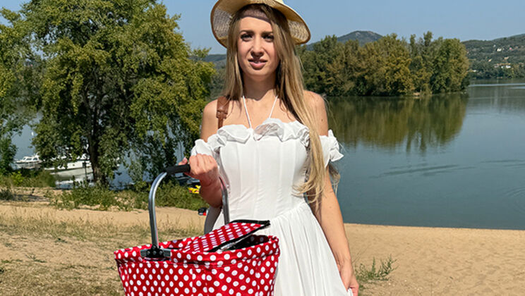 Stunning Blonde Babe Adriana Sweet Gets Hardcore Sex by the River