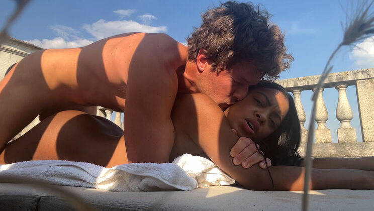 Balcony Creampie and Fingering with Essel and Sofi