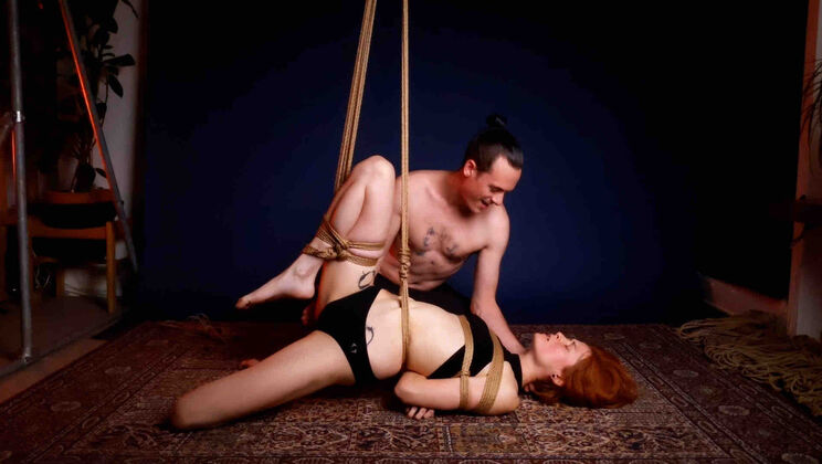 Neen & CNR Tied Up in Shibari Scene